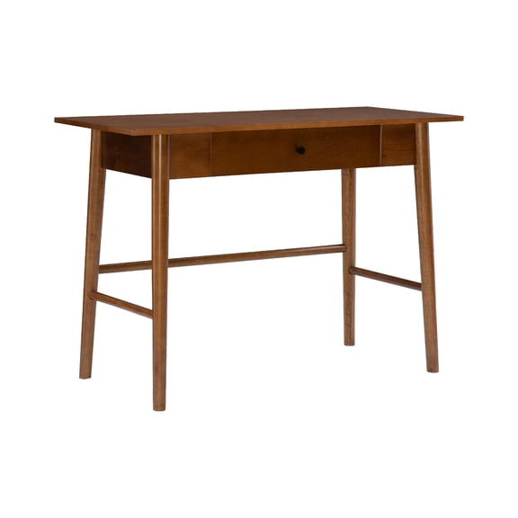 Linon Ashville 42" Single Drawer Mid-Century Writing Desk, Walnut