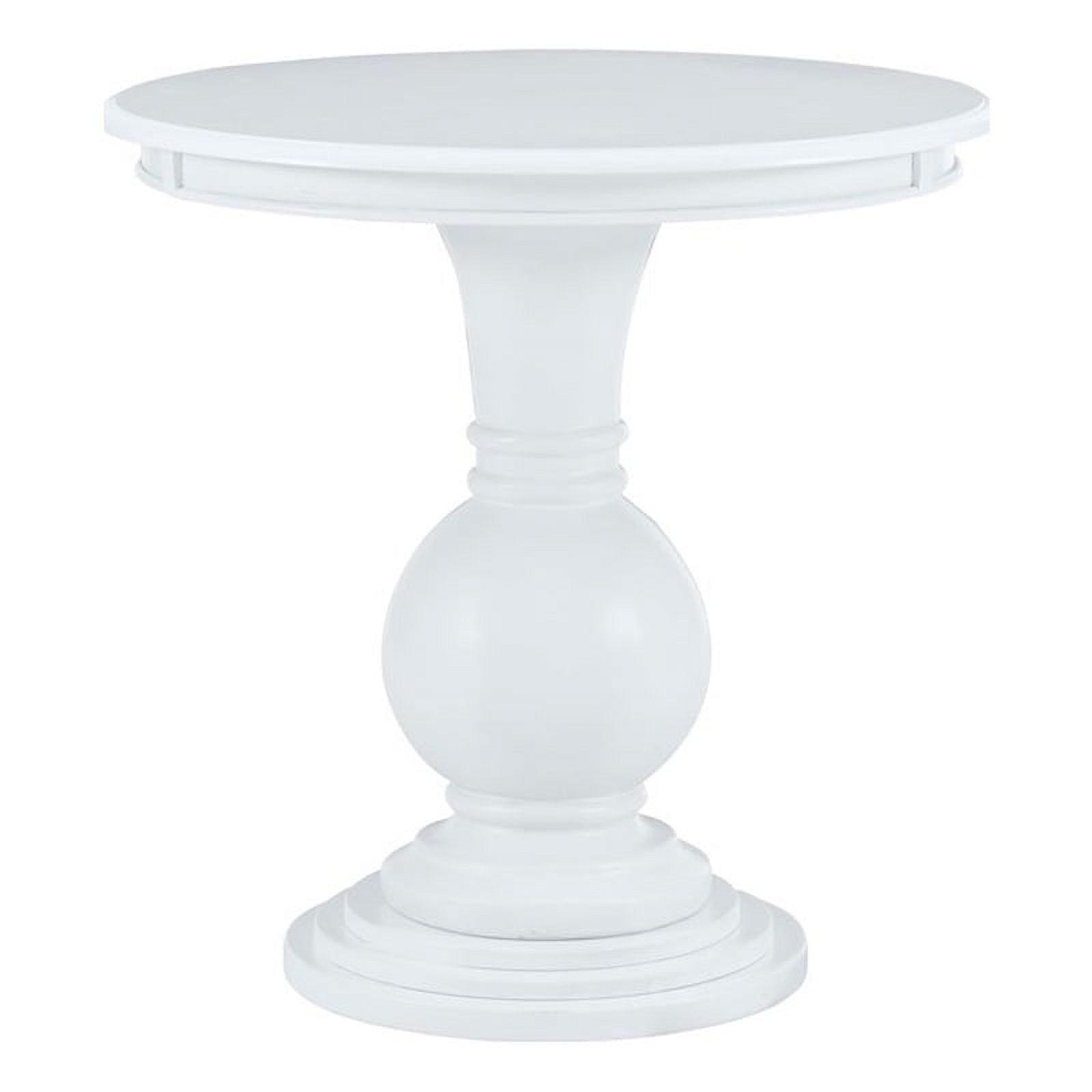 Linon Aspen Round 26" Wood Accent Pedestal Table with Stepped Base in