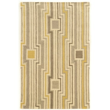 Linon Aspire Board Hand Tufted Wool 5'x8' Rug in Gray