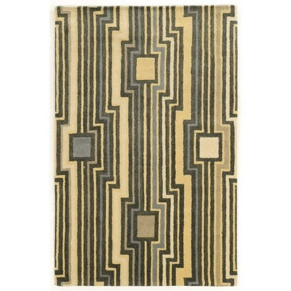 Linon Aspire Board Hand Tufted Wool 8'x11' Rug in Gray