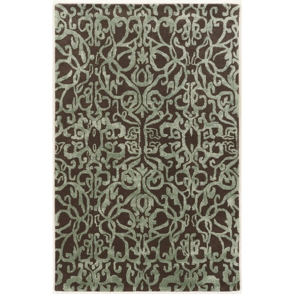 Aspire Wool Crystal Smoke Area Rug 2x3 Handtufted 100% Wool Abstract Design