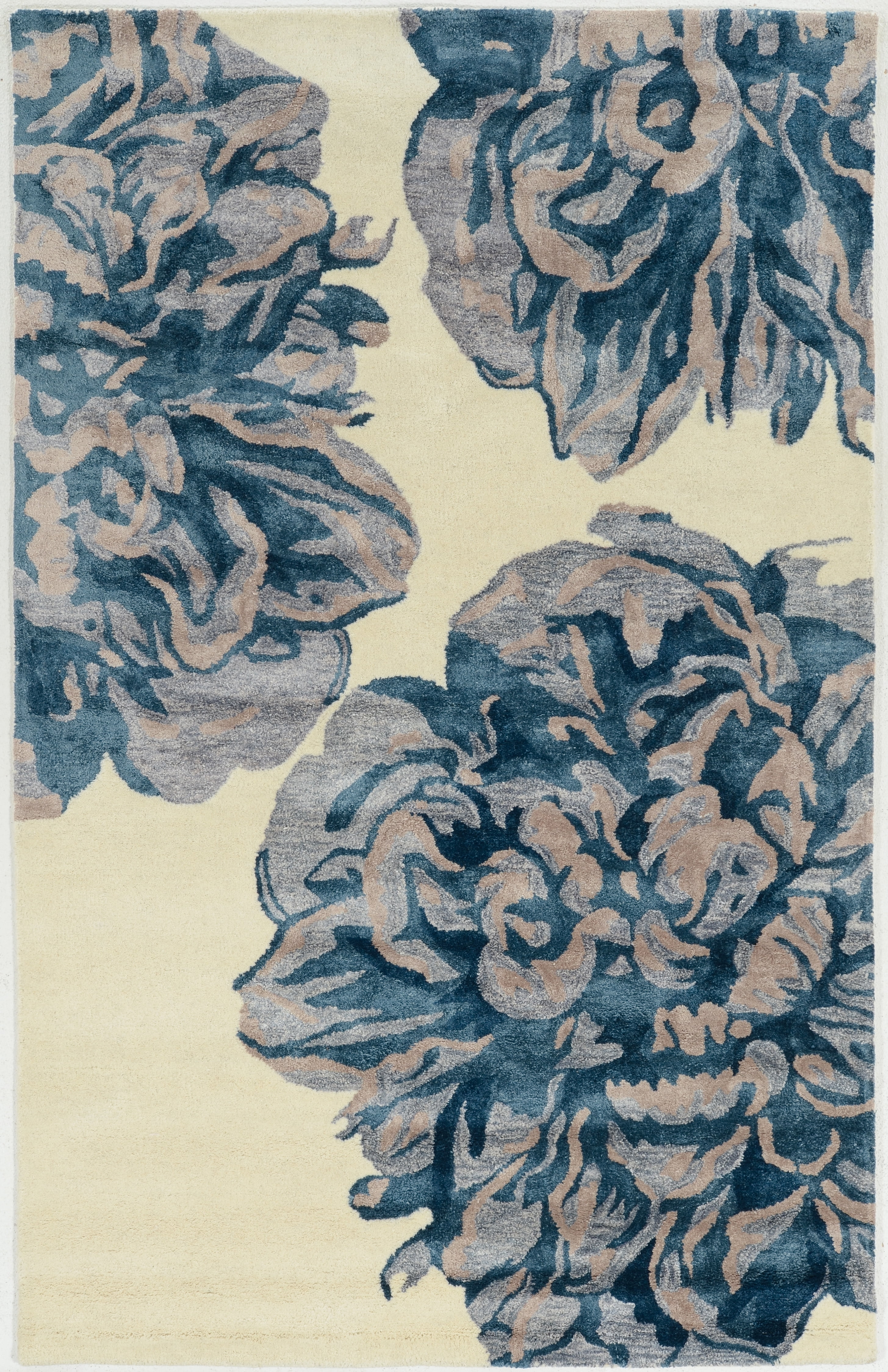 Ivory Hand-Tufted Wool 5' x 8' Transitional Rug