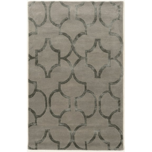 Linon Aspire Geo Hand Tufted Wool 8'x11' Rug in Gray