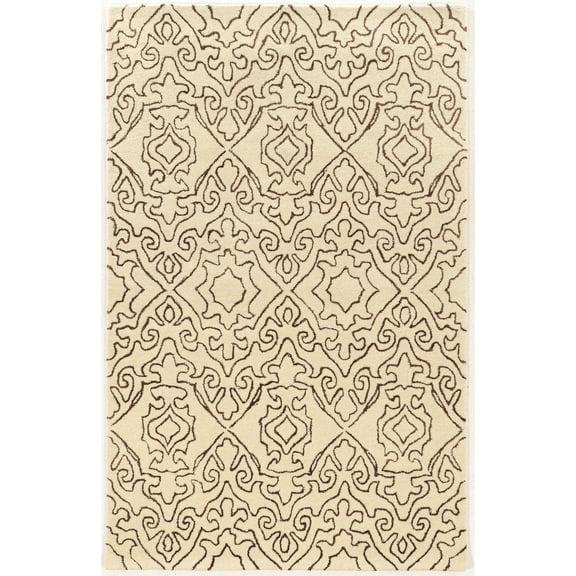 Linon Aspire Kindle Hand Tufted Wool 8'x11' Rug in Ivory