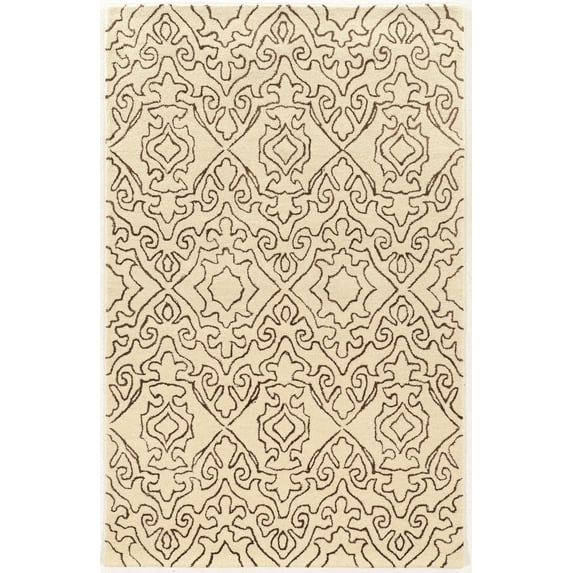 Linon Aspire Kindle Hand Tufted Wool 8'x11' Rug in Ivory