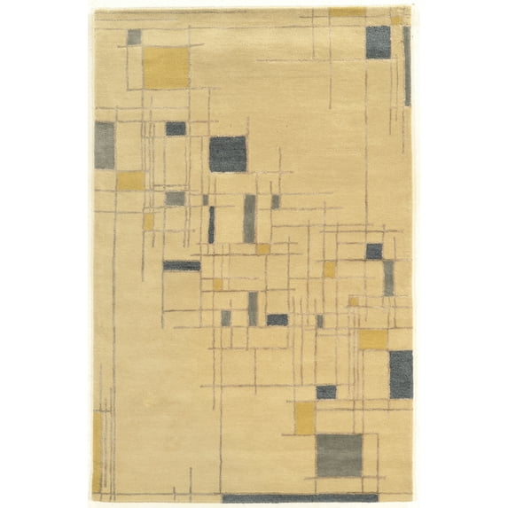Aspire Wool Lazer Rug Ivory 5x8 Handtufted 100% Wool Transitional Design