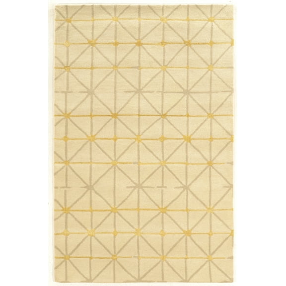 Linon Aspire Pane Hand Tufted Wool 8'x11' Rug in Ivory