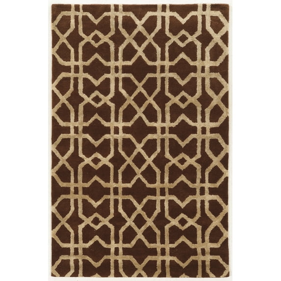 Linon Aspire X's Hand Tufted Wool 5'x8' Rug in Brown