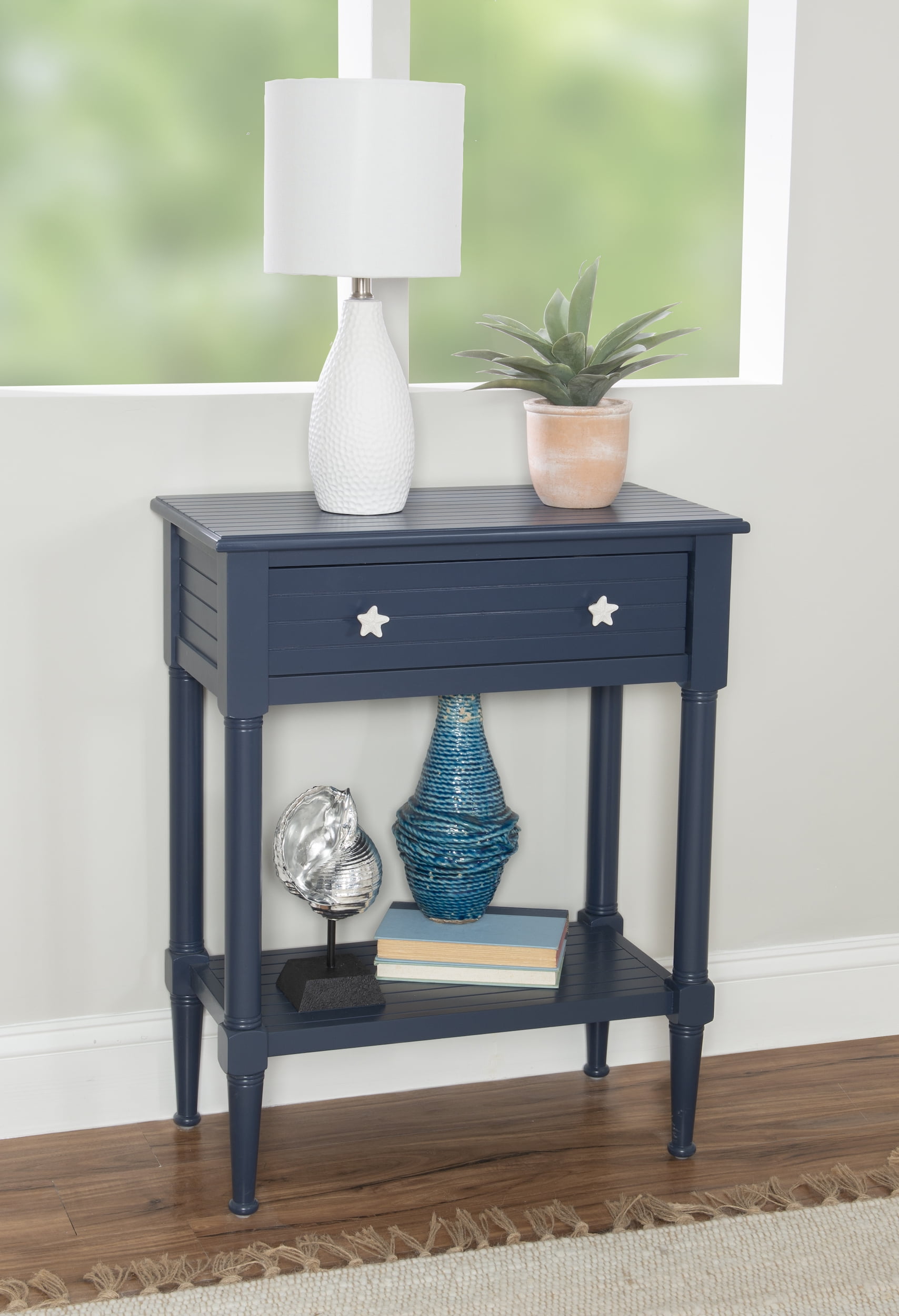 Linon Athalee Single Drawer Indoor Accent Side Table with Shelf