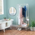 thumbnail image 1 of Linon Athania Clothing Rack Hall Tree, Tall, White, 1 of 8