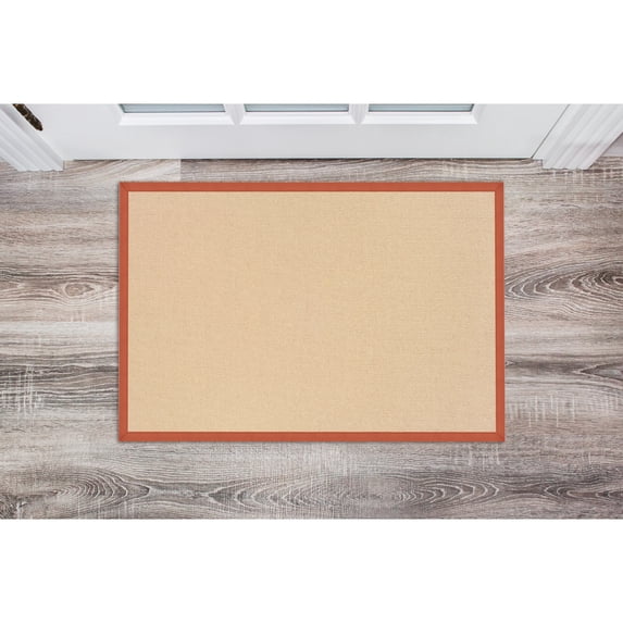 Contemporary Home Living 1.75' x 2.75' Tufted Solid Bordered Area Throw Rug - Brown and Burnt Orange