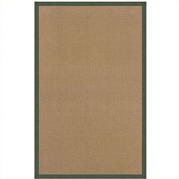 Linon Athena Cotton Rug in Cork and Green-2'6" x 12'