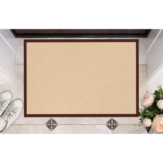 Contemporary Home Living 1.75' x 2.75' Tufted Solid Bordered Area Throw Rug - Brown