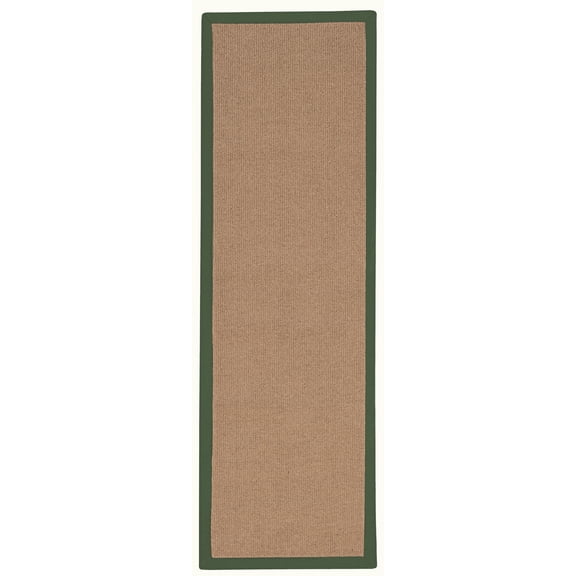 Linon Athena Machine Tufted Wool 2'6"x8' Rug in Cork and Green