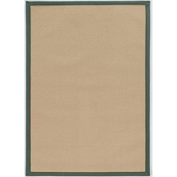 Linon Athena Machine Tufted Wool 5'x8' Rug in Sisal and Green
