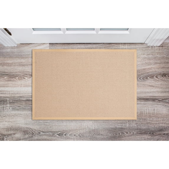 Linon Athena Natural & Black Accent Rug, 1.1ft x 2.1ft