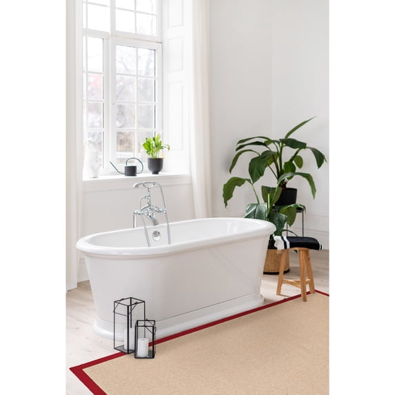 Linon Athena Natural & Red Accent Rug, 1.1ft x 2.1ft