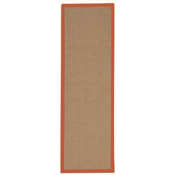Linon Athena Runner, Cork with Burnt Orange, 2.6ft x 12ft