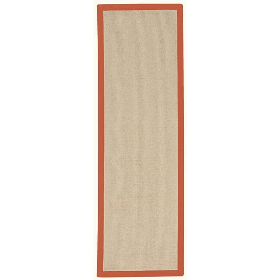 Linon Athena Runner, Natural with Burnt Orange, 2.6ft x 12ft