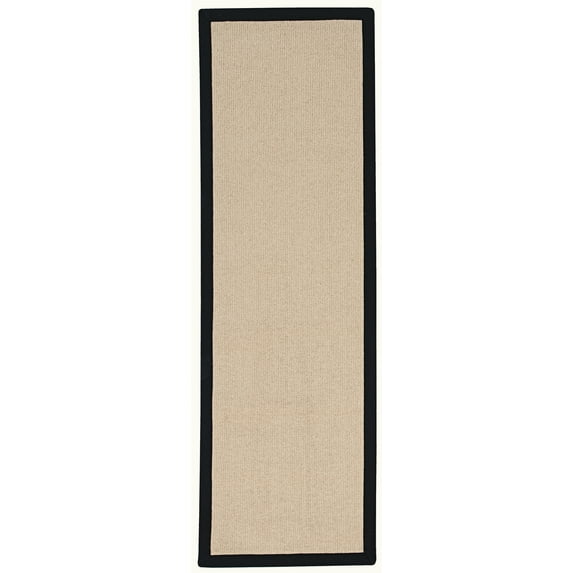 Linon Athena Runner Rug, Natural and Black, 2.5' x 8'