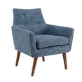 thumbnail image 1 of Linon Ava Tweed Chair, Button Tufted Back, 18.25 inch Seat Height, Blue, 1 of 9