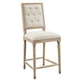thumbnail image 1 of Linon Avalon Full Back Wood Counter Stool, 25" Seat Height, Rustic Brown Finish with Light Natural Linen Fabric, 1 of 2