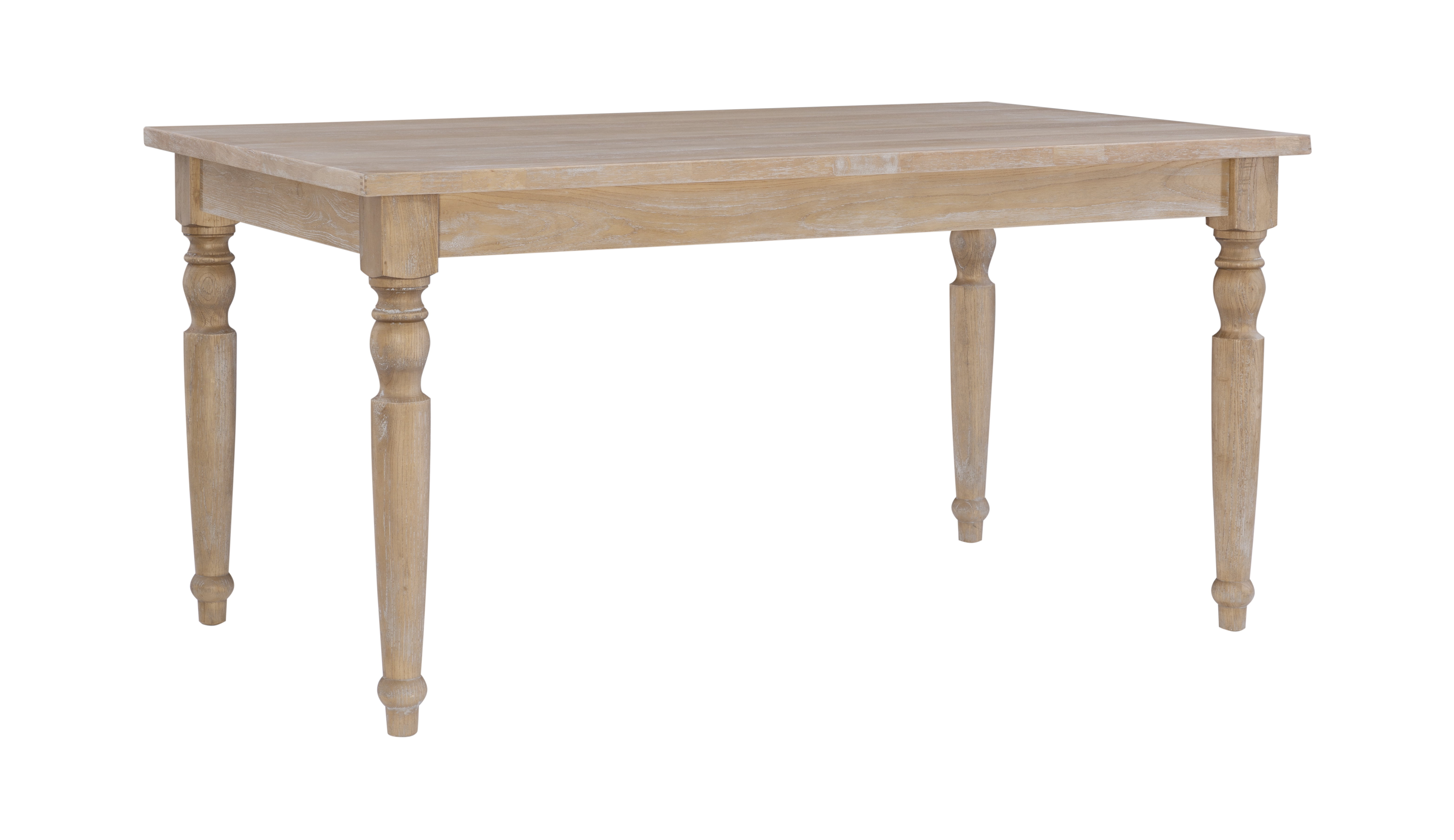 Saltoro Sherpi Transitional Wooden Rectangular Table with Turned Legs,Light Brown