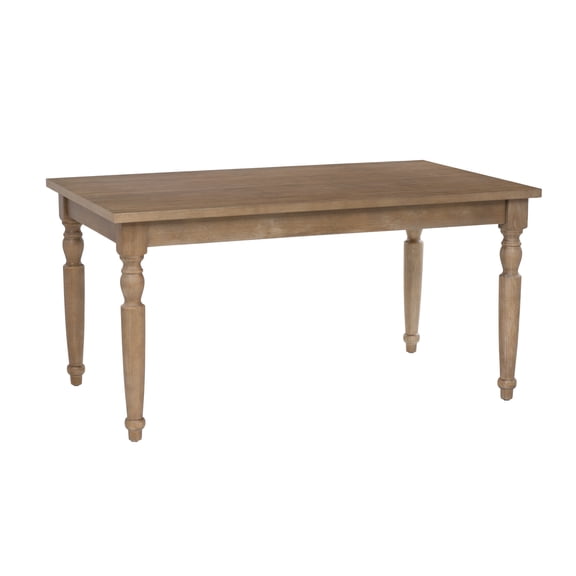 Linon Avalon Oak Wood Dining Table Decorative Turned Legs in Light Natural Brown