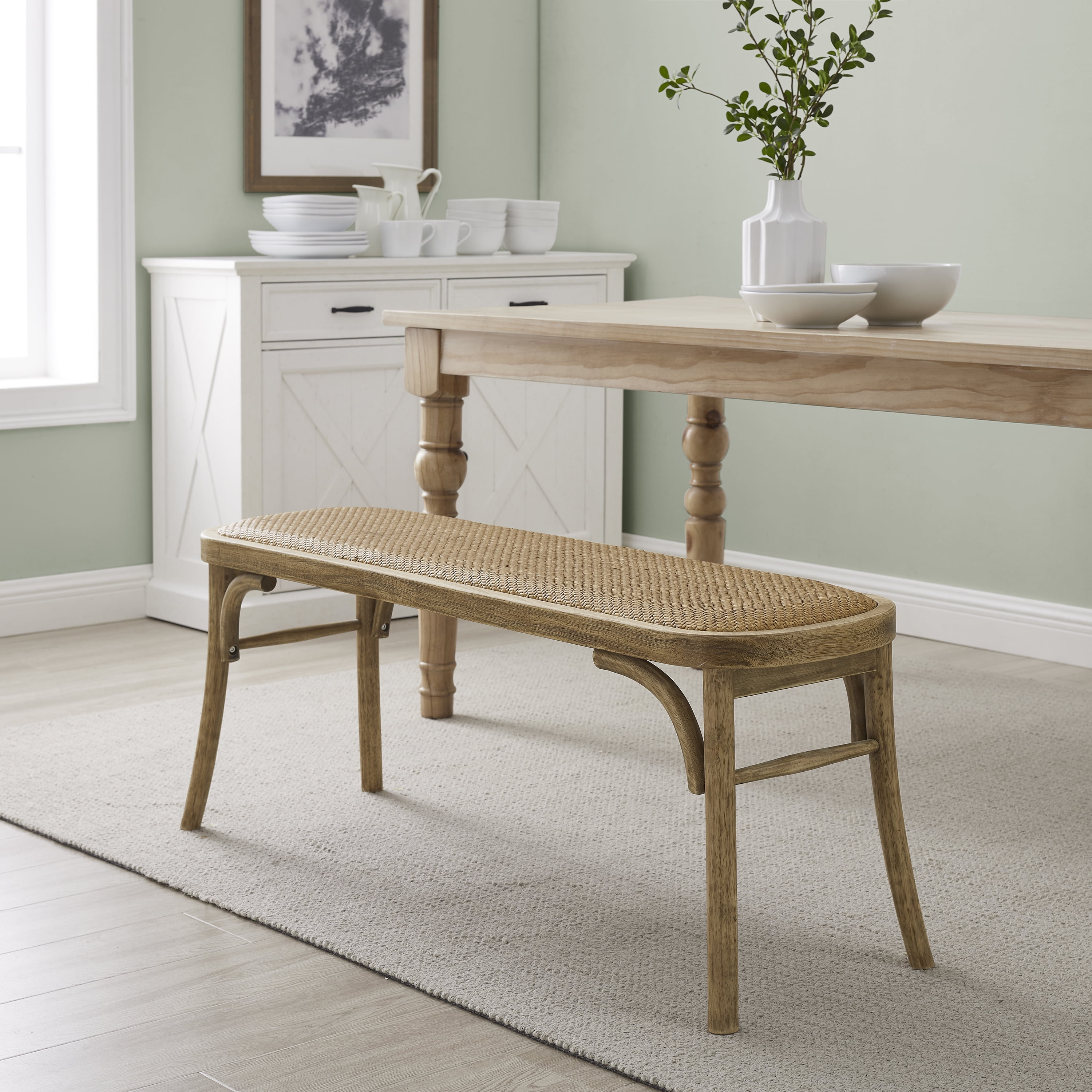 Linon Barton Bentwood Bench Rustic Brown