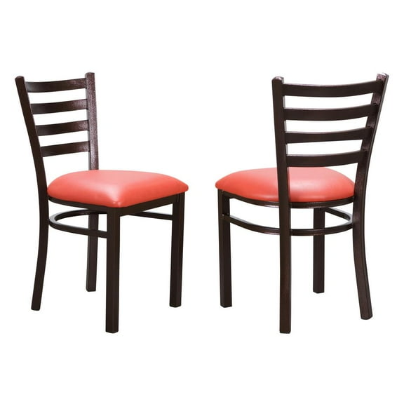 Linon Baxter Metal Side Chair Red Set Of 2