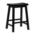 thumbnail image 1 of Linon Beamon 24" Sturdy Wood Backless Saddle Seat Counter Stool in Antique Black, 1 of 14