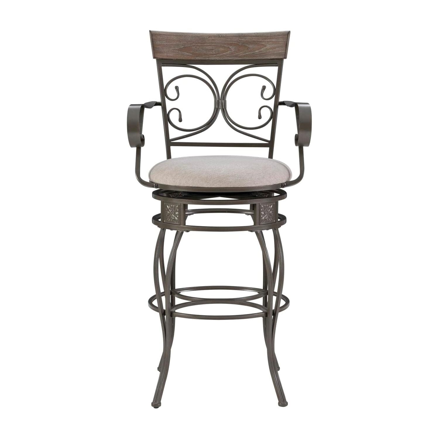 Gray Wash & Silver White Big & Tall 25" Swivel Counter Stool