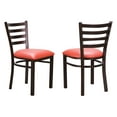 thumbnail image 1 of Linon Belmar Metal Dining Side Chairs, Set of 2, Antique Bronze and Red Faux Leather, 1 of 9