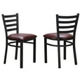 thumbnail image 1 of Linon Belmar Metal Dining Side Chairs, Set of 2, Black and Burgundy Faux Leather, 1 of 9