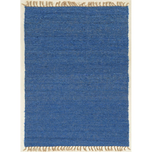 Linon Berber Loop Hand Woven Wool 1'10"x2'10" Rug in Blue
