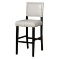 thumbnail image 1 of Linon Blake 30" High Back Bar Stool, Black/Dove Gray Faux Leather, 1 of 8