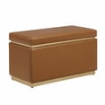 thumbnail image 1 of Linon Blanche Rectangle Storage Ottoman - Black Faux Leather, 1 of 11