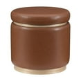 thumbnail image 1 of Linon Blanche Storage Ottoman Caramel Pu, 1 of 7