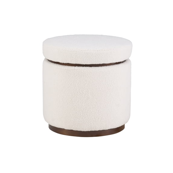 Linon Blanche Storage Ottoman Natural Walnut