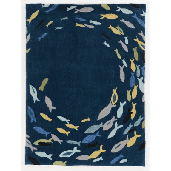 Linon Blue Underwater Area Rug, 5x7