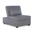 thumbnail image 1 of Linon Boone Indoor Upholstered Button Tufted Convertible Chair to Sofa Bed with Pillow, Gray, 1 of 26