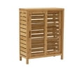 thumbnail image 1 of Linon Bracken Sturdy Solid Bamboo 2 Door 3 Shelf Floor Cabinet in Natural Brown, 1 of 14