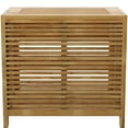 thumbnail image 1 of Linon Bracken Sturdy Solid Bamboo Slatted Hamper with Wide Top in Natural Brown, 1 of 5