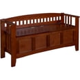thumbnail image 1 of Linon Split Seat Storage Bench, Walnut, 17 inch Seat Height, 1 of 14