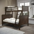 thumbnail image 1 of Linon Brigitte Kid's Twin over Full Convertible Bunk Bed with Built-In Ladder, Walnut, 1 of 8