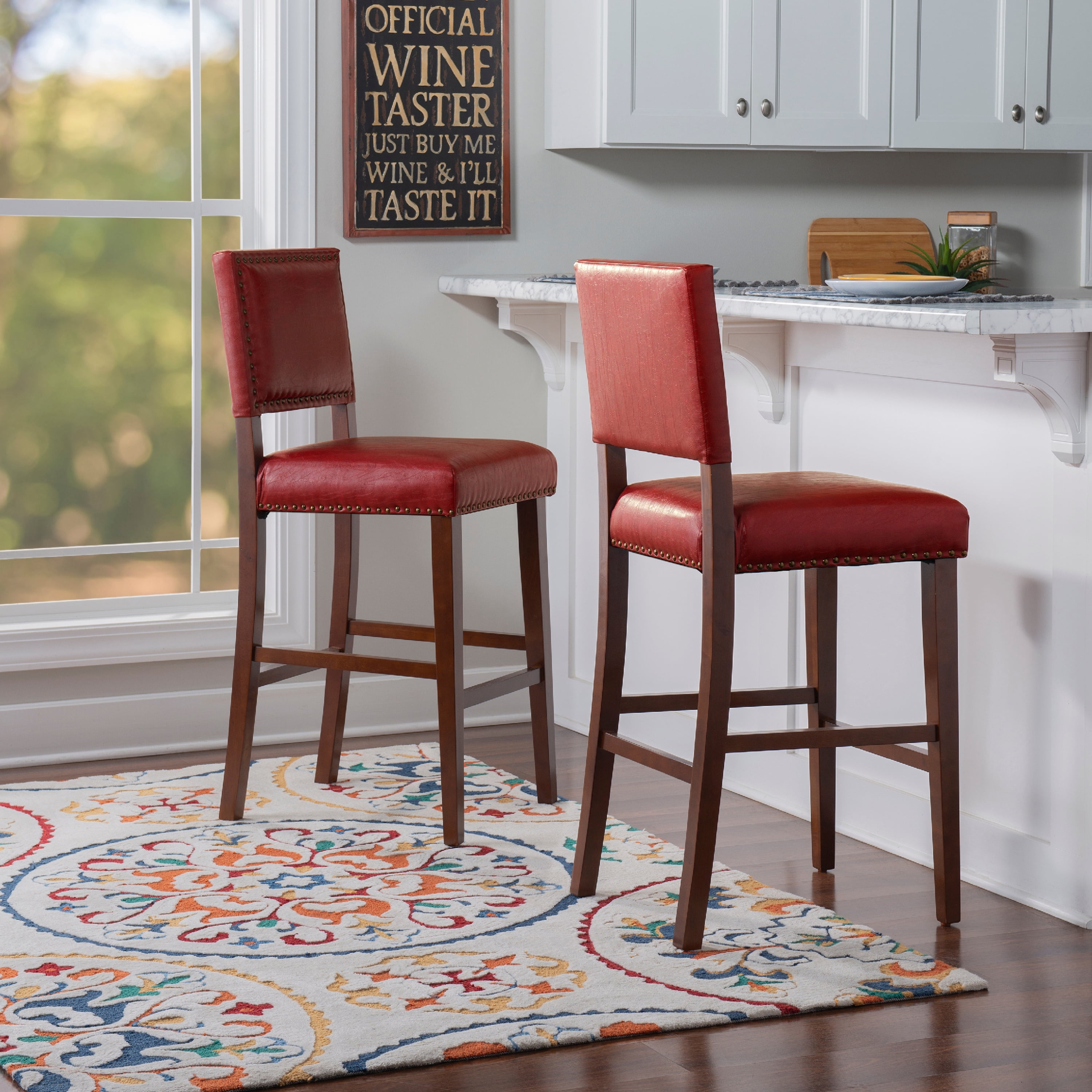 Linon Brook Bar Stool 30 inch Seat Height Multiple Colors