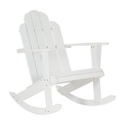 Linon Brookhaven Outdoor Adirondack Rocking Chair, White