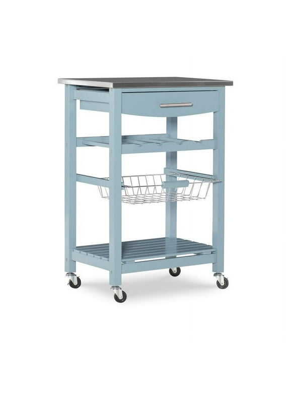 Linon Brooks Kitchen Cart Blue