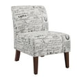 thumbnail image 1 of Linon Bynum Kid's Indoor Upholstered Slipper Accent Chair, Beige Script Pattern, 1 of 14