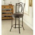 thumbnail image 1 of Linon Calif 24" Swivel Counter Stool Faux Leather Seat Metal Frame in Espresso, 1 of 3